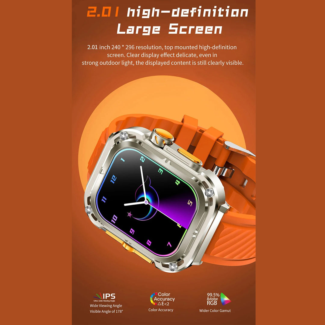 Premium Military Smartwatch for Men – IP68 Waterproof, Bluetooth Calling, Fitness Tracker, Large 1.85" HD Screen, Health Monitoring, 400mAh Battery, Sports Modes, Sleep & Heart Rate Monitor