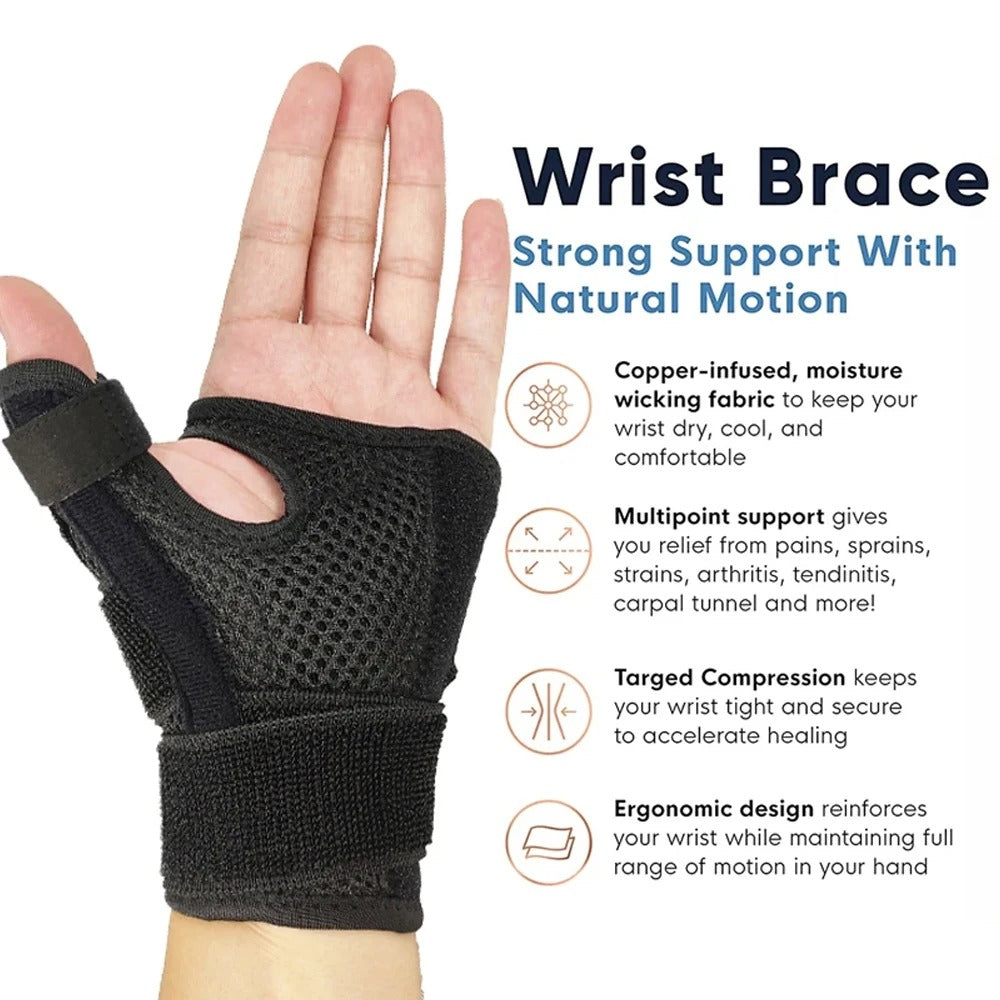 Premium Thumb Support Brace – CMC Joint Stabilizer Orthosis Spica Splint for Arthritis, Osteoarthritis, Tendonitis & Pain Relief – Comfortable & Adjustable Stabilization for Thumb Instability