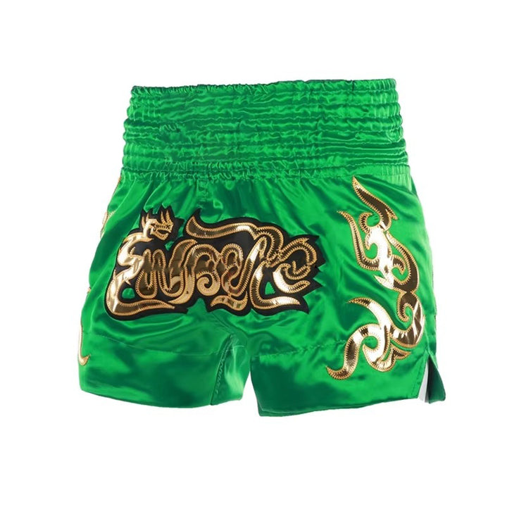 Premium Muay Thai Shorts 2024 – Unisex Boxing & Kickboxing Training Pants with Embroidery, Wide-Leg Design for Men, Women, Kids – Breathable Satin Polyester, Ideal for MMA, Sanda Martial Arts, Gym Workout Gear