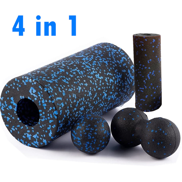 Premium EPP Fascia Massage Foam Rollers & Fitness Balls Set for Deep Tissue, Trigger Point Relief, Muscle Recovery, Yoga Column, and Core Strengthening, High-Density Lacrosse Balls for Back, Neck & Leg Soreness