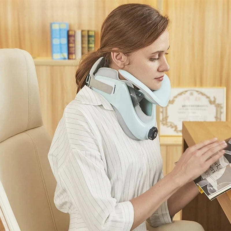Premium Adjustable Neck Stretcher with Air Sac for Home Cervical Traction, Spine Alignment & Pain Relief, Lightweight and Comfortable Neck Support Collar