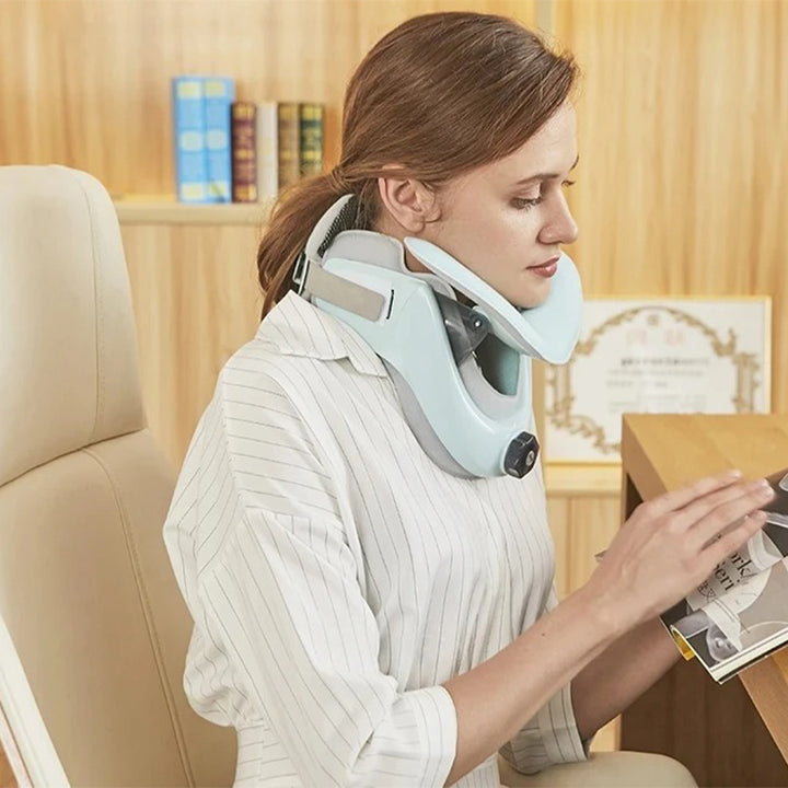 Premium Adjustable Neck Stretcher with Air Sac for Home Cervical Traction, Spine Alignment & Pain Relief, Lightweight and Comfortable Neck Support Collar