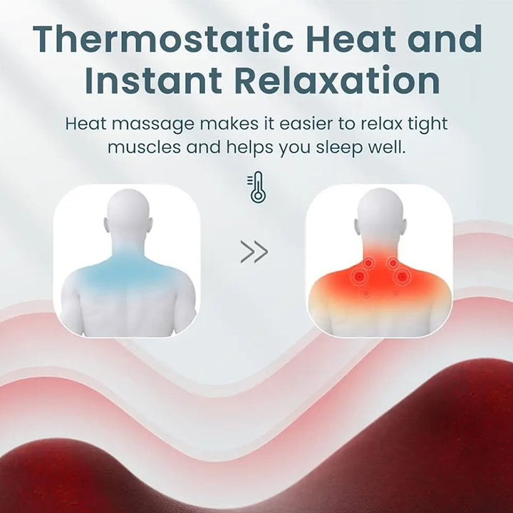 Luxury Shiatsu Neck, Back & Shoulder Massager with Heat, 4D Deep Kneading for Full Body Muscle Relief, Electric Massage Pillow for Legs & Tissue Stress