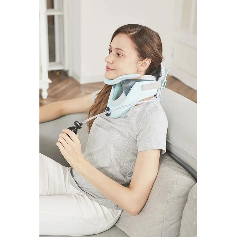 Premium Adjustable Neck Stretcher with Air Sac for Home Cervical Traction, Spine Alignment & Pain Relief, Lightweight and Comfortable Neck Support Collar
