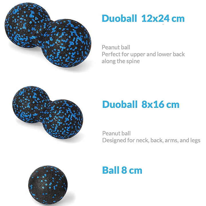 Premium EPP Fascia Massage Foam Rollers & Fitness Balls Set for Deep Tissue, Trigger Point Relief, Muscle Recovery, Yoga Column, and Core Strengthening, High-Density Lacrosse Balls for Back, Neck & Leg Soreness