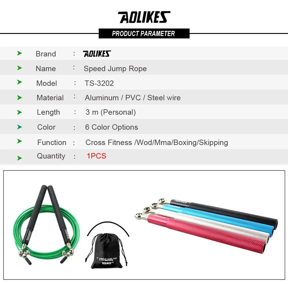 Premium Crossfit Jump Rope – Professional Speed Skipping Rope for MMA, Boxing, Fitness Training, Weight Loss, Adjustable PVC Coated Steel Wire Cable, Durable Aluminum Handles, Fast Bearings for Double Unders & High-Tempo Workouts