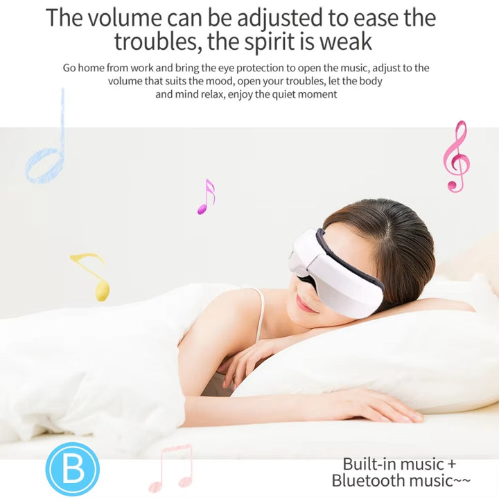 Premium Foldable Eye Massager – Vibration Airbag Pressure with Hot Compress and Bluetooth Music, Relieves Eye Fatigue and Enhances Relaxation, Four Adjustable Modes for Personalized Eye Care