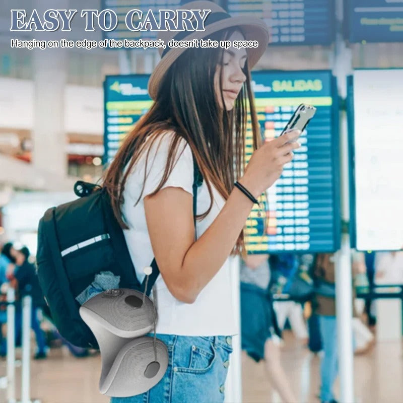 Premium U-Shaped Travel Pillow – Heated Massage Memory Foam Neck Pillow for Airplanes, Ergonomic Design for Pain Relief and Comfortable Sleeping, 3 Adjustable Modes, Portable and Rechargeable