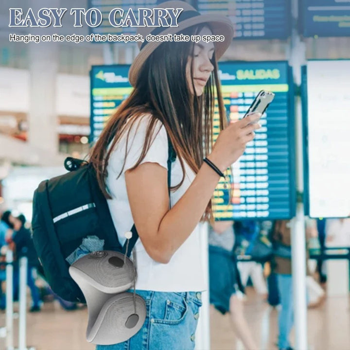 Premium U-Shaped Travel Pillow – Heated Massage Memory Foam Neck Pillow for Airplanes, Ergonomic Design for Pain Relief and Comfortable Sleeping, 3 Adjustable Modes, Portable and Rechargeable