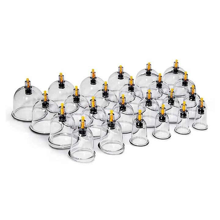 Premium Vacuum Cupping Therapy Set – 6, 12, or 24 Plastic Suction Cups for Massage, Relaxing Muscles, Pain Relief, and Well-Being, Safe Alternative to Traditional Cupping, Durable Quality