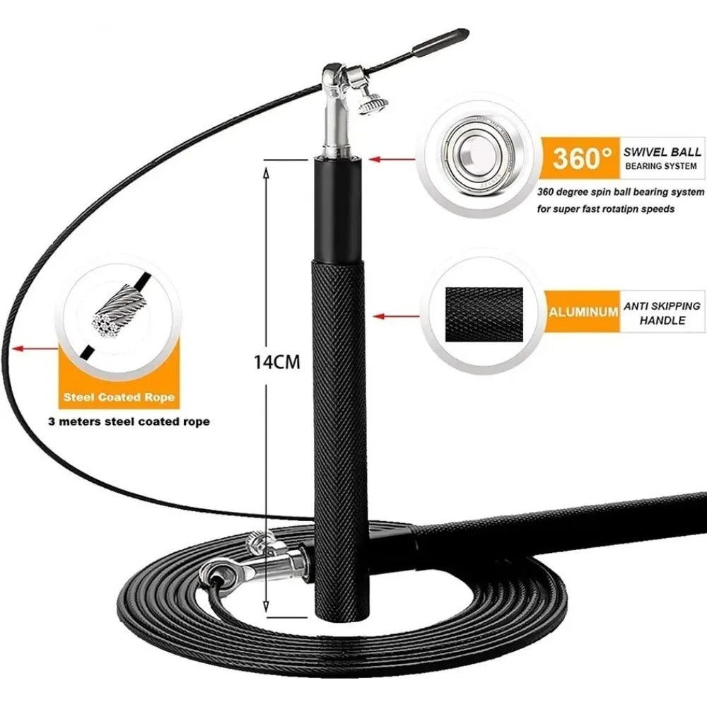 Premium Sports Jump Rope for Adults – 3m Adjustable Steel Wire Rope for Fitness, Weight Loss, and Physical Education, Durable Aluminum Handles, Ideal for College Entrance Exam Training and Endurance Workouts