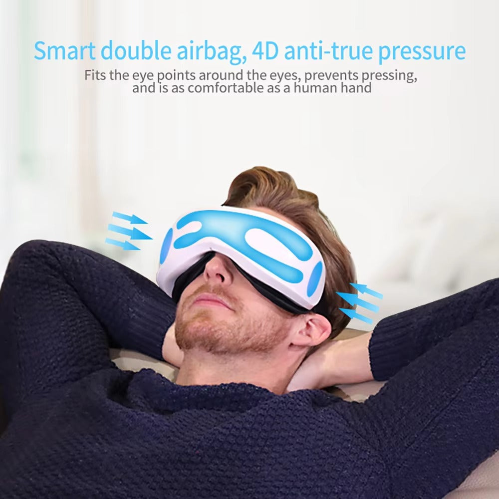 Premium Foldable Eye Massager – Vibration Airbag Pressure with Hot Compress and Bluetooth Music, Relieves Eye Fatigue and Enhances Relaxation, Four Adjustable Modes for Personalized Eye Care