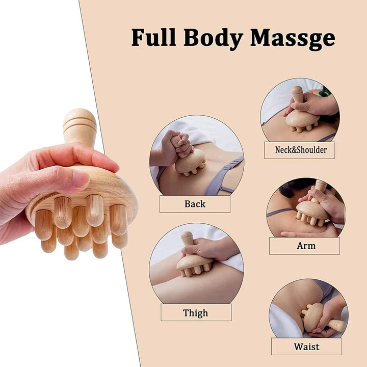 Premium Wooden Therapy Massage Tools – Complete Set for Body Shaping, Anti-Cellulite, Lymphatic Drainage, and Waist Sculpting, Ergonomic Design for Professional and Home Use