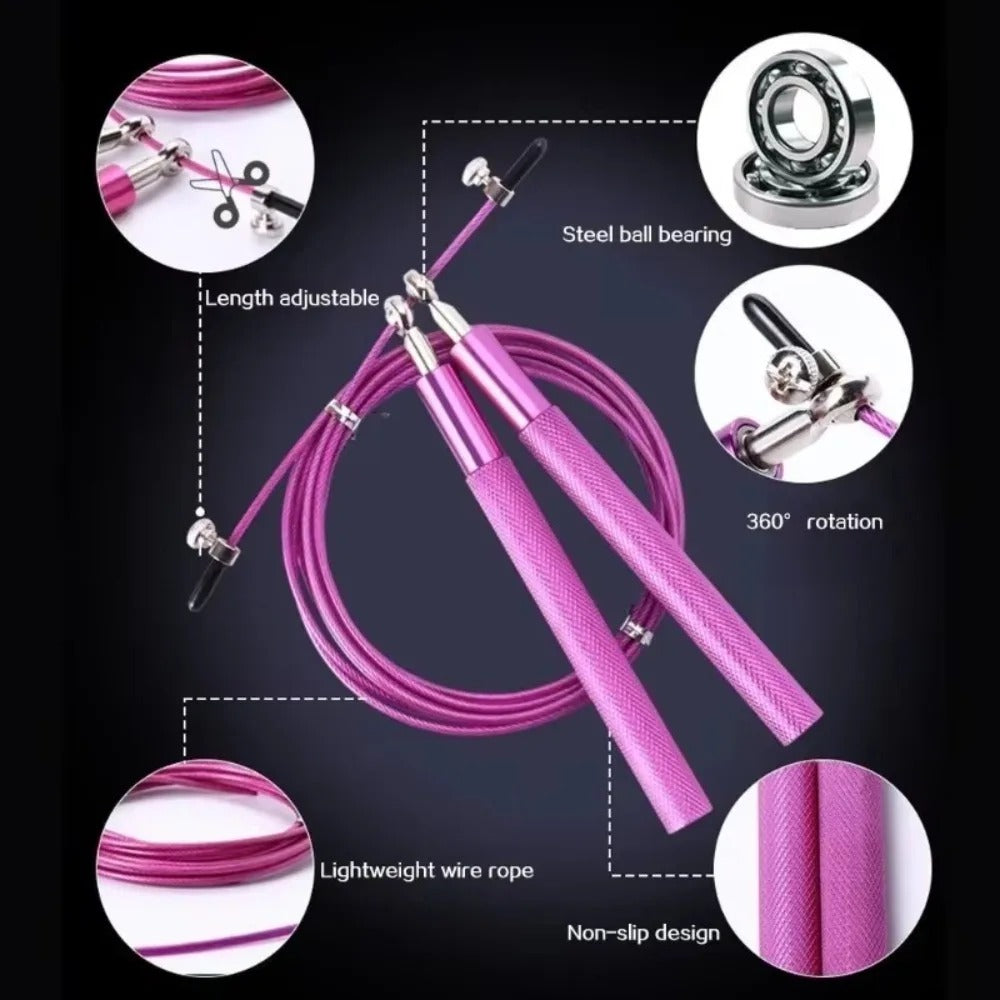 Premium Sports Jump Rope for Adults – 3m Adjustable Steel Wire Rope for Fitness, Weight Loss, and Physical Education, Durable Aluminum Handles, Ideal for College Entrance Exam Training and Endurance Workouts