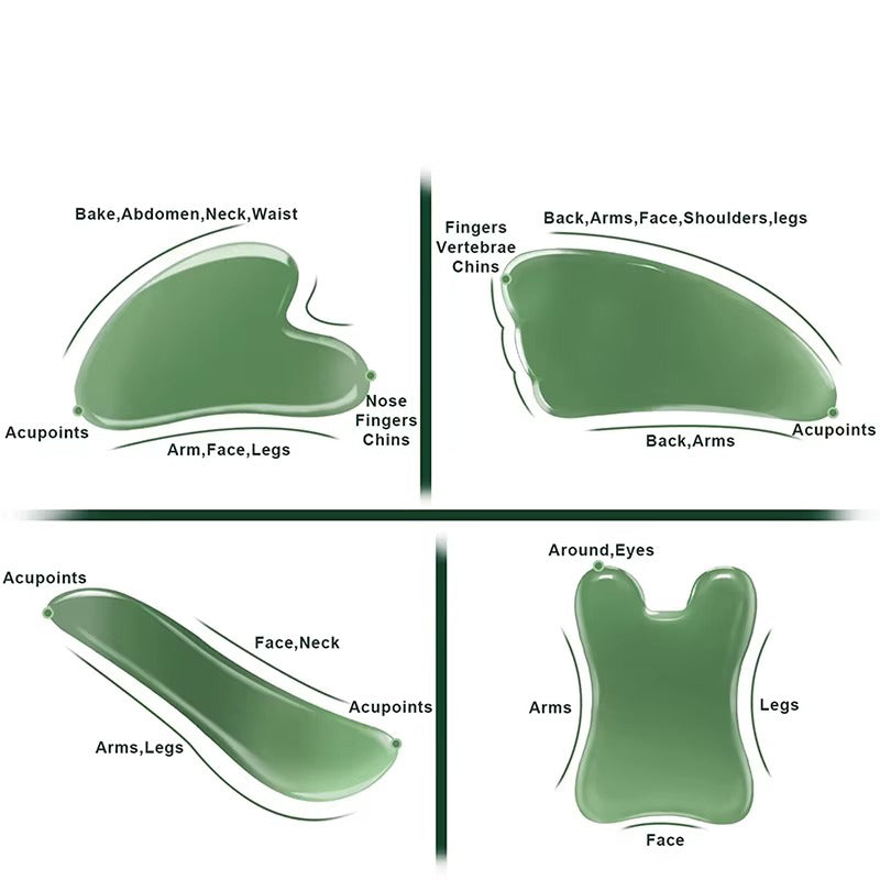 Premium Natural Resin Gua Sha Massage Tool – Scraping Tool Set for Face, Back, Neck, and Body Pain Relief, Smooth-Edge Design for Skincare and Muscle Recovery, Ideal for Blood Flow and Energy Boost