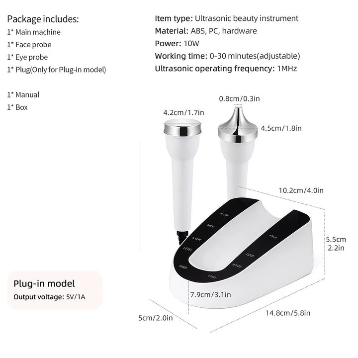 Premium Ultrasound Beauty Machine – High Frequency Face and Eye Massager for Skin Care, Facial Lifting, and SPA-Grade Ultrasonic Cleansing Device