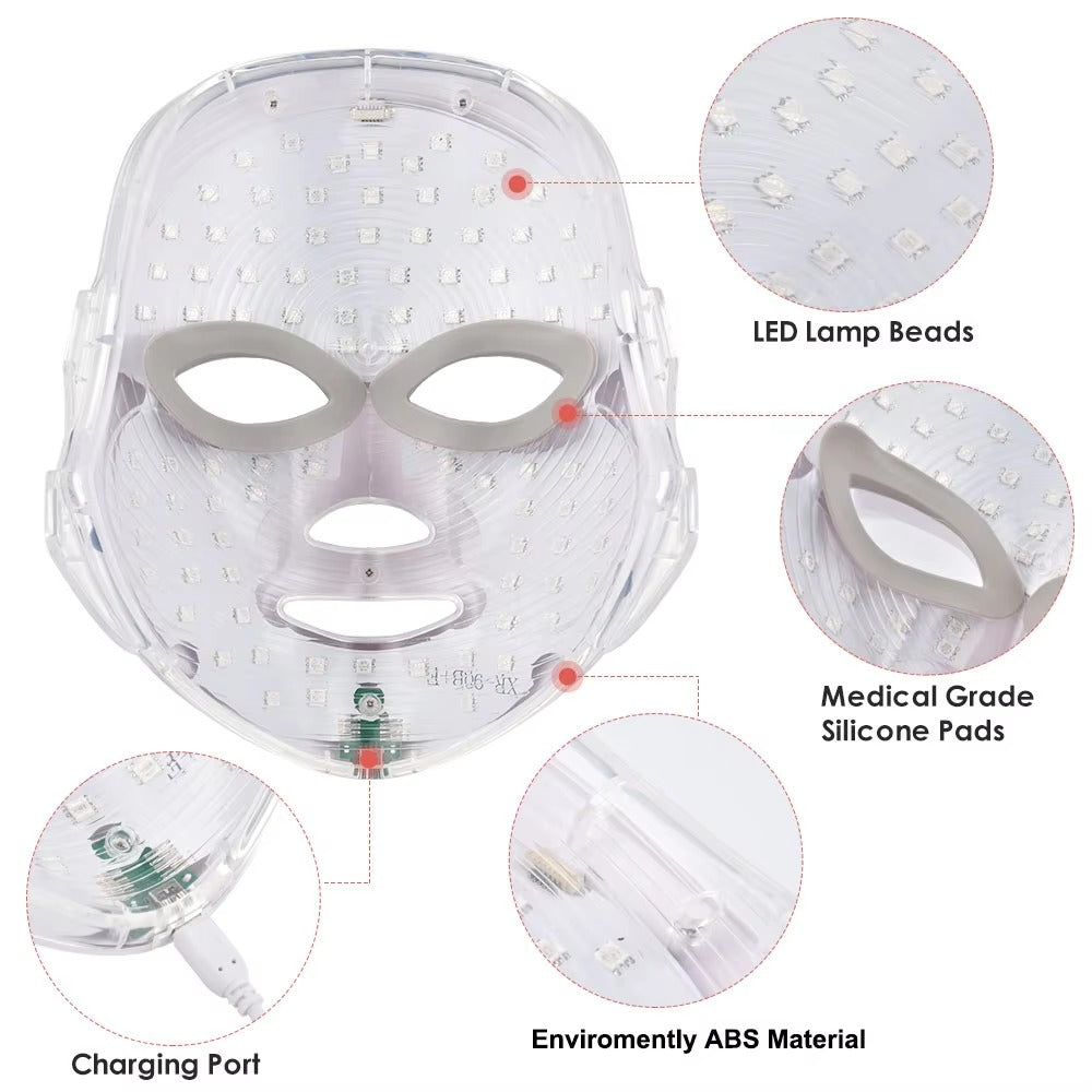 Premium LED Facial and Neck Rejuvenation Machine – Skin Rejuvenation Massager for Anti-Aging, Wrinkle Reduction, and Skin Tightening with Advanced Light Therapy