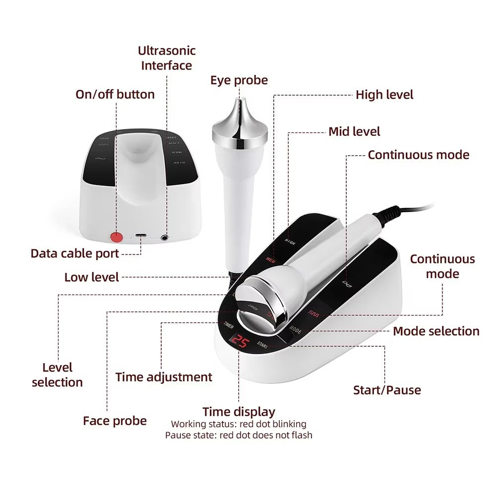 Premium Ultrasound Beauty Machine – High Frequency Face and Eye Massager for Skin Care, Facial Lifting, and SPA-Grade Ultrasonic Cleansing Device