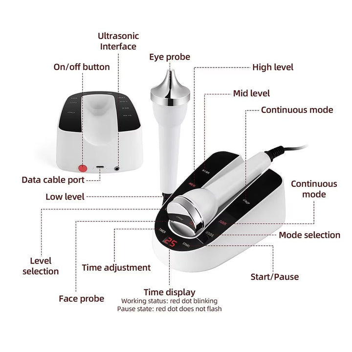 Premium Ultrasound Beauty Machine – High Frequency Face and Eye Massager for Skin Care, Facial Lifting, and SPA-Grade Ultrasonic Cleansing Device
