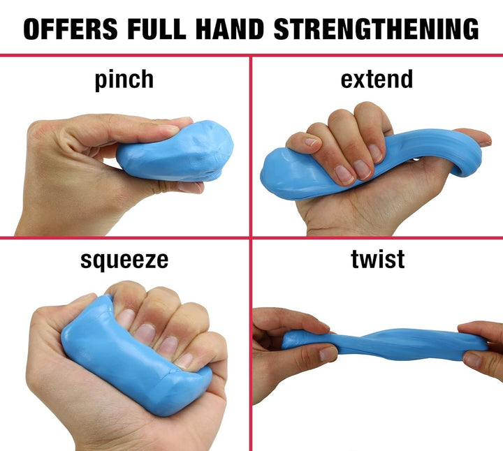 Premium Stress Relief Hand Putty Set – 4 Pcs Soft & Stretchy Silicone Therapy Putty for Finger Training, Decompression, and Children's Gifts – Non-Sticky, Bounceable & Durable