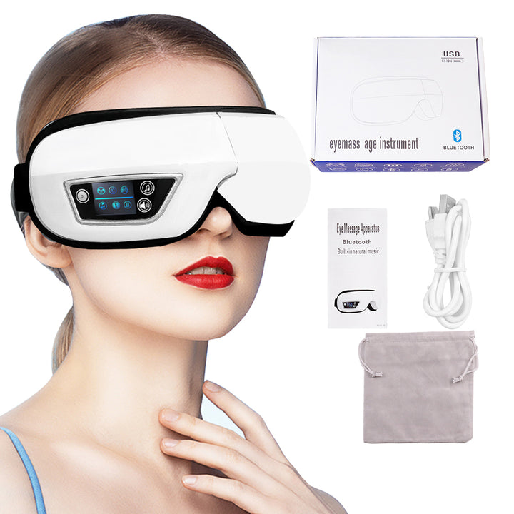 Premium Foldable Eye Massager – Vibration Airbag Pressure with Hot Compress and Bluetooth Music, Relieves Eye Fatigue and Enhances Relaxation, Four Adjustable Modes for Personalized Eye Care