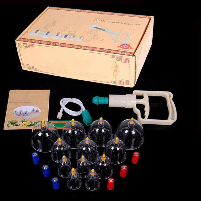 Premium Cupping Therapy Set – Professional Vacuum Suction Cups for Chinese Medicine Physiotherapy, Massage, and Muscle Relaxation, Durable Plastic Jars for Home and Professional Use
