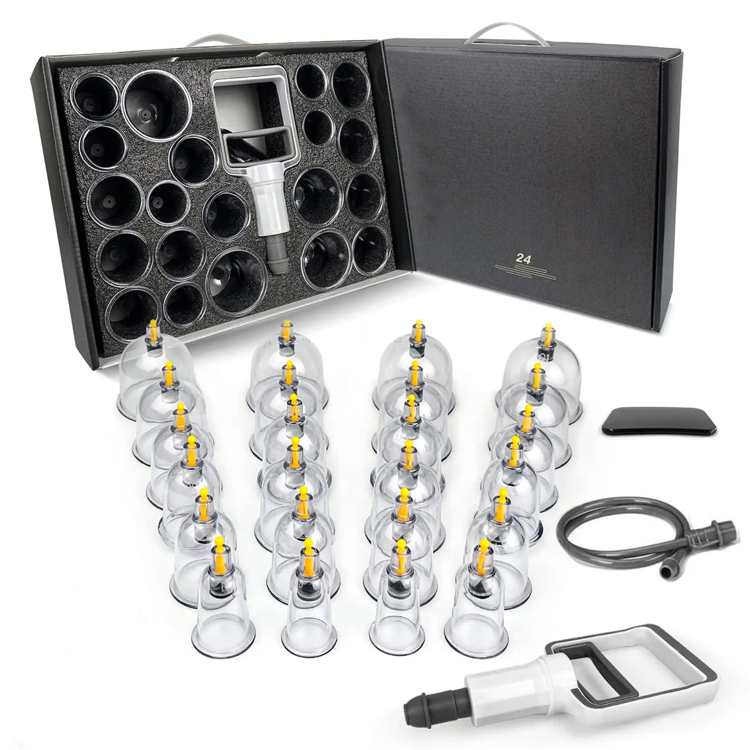 Premium Cupping Therapy Set – Professional Vacuum Suction Cups for Chinese Medicine Physiotherapy, Massage, and Muscle Relaxation, Durable Plastic Jars for Home and Professional Use