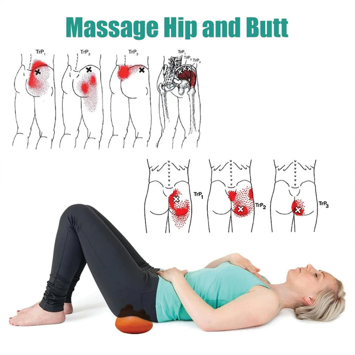 Premium Sciatica Massager for Deep Tissue and Myofascial Release – Hip and Lower Back Trigger Point Massage Tool for Butt, Glute, SI Joint, Pelvic, Psoas Pain Relief, Compact and Portable