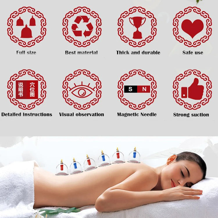 Premium Cupping Therapy Set – Vacuum Suction Cups for Massage, Anti-Cellulite, and Physiotherapy, Relieves Back, Neck, and Leg Pain, Improves Blood Flow, and Encourages Relaxation, Easy-to-Use with Pistol Grip Pump