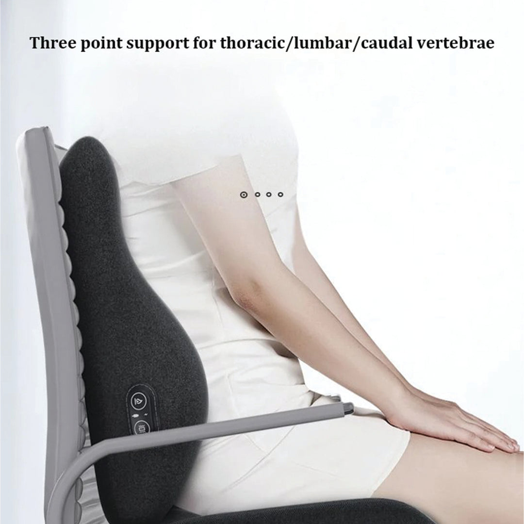 Premium Memory Foam Massage Chair Cushion Set – Electric Waist Pad with Hot Compress for Soreness Relief, Orthopedic Pillow for Car, Office, and Home Use