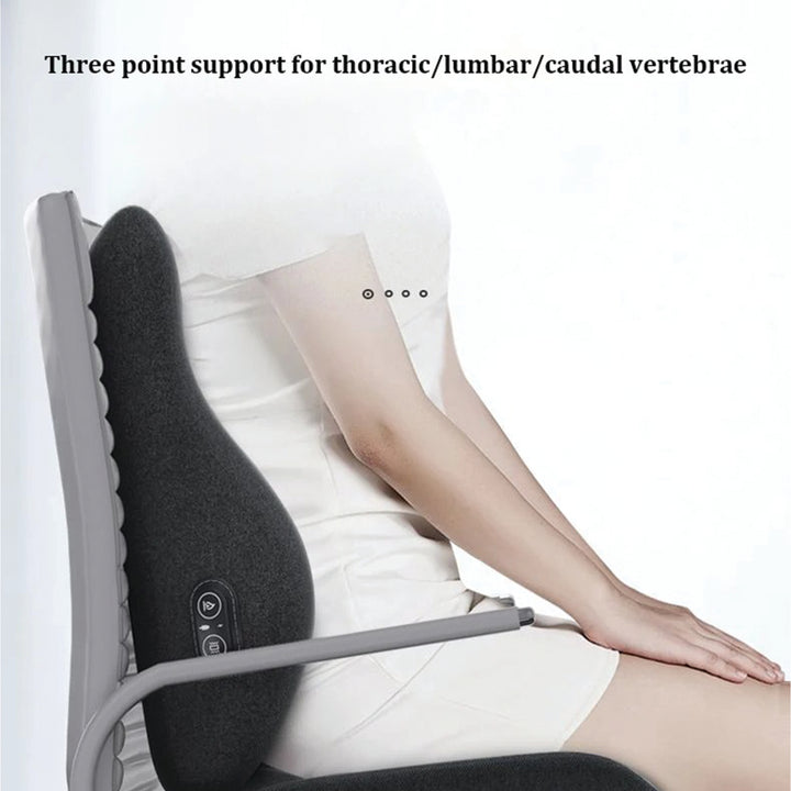 Premium Memory Foam Massage Chair Cushion Set – Electric Waist Pad with Hot Compress for Soreness Relief, Orthopedic Pillow for Car, Office, and Home Use