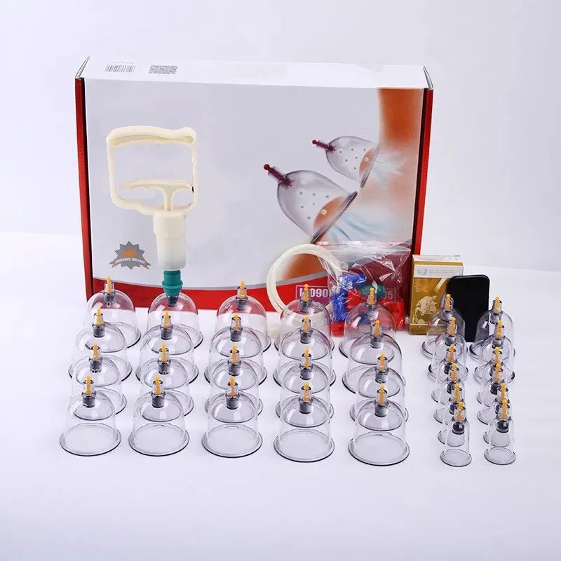 Premium Cupping Therapy Set – Professional Vacuum Suction Cups for Chinese Medicine Physiotherapy, Massage, and Muscle Relaxation, Durable Plastic Jars for Home and Professional Use