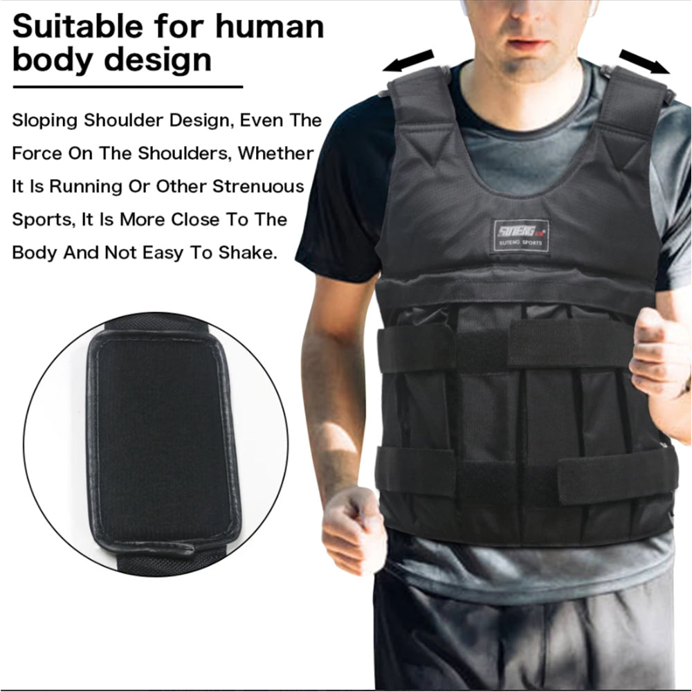 Premium Adjustable Weight Vest for Running, Jogging & Workout – 3kg, 15kg, 35kg Options, Fitness Exercise Jacket with Secure 