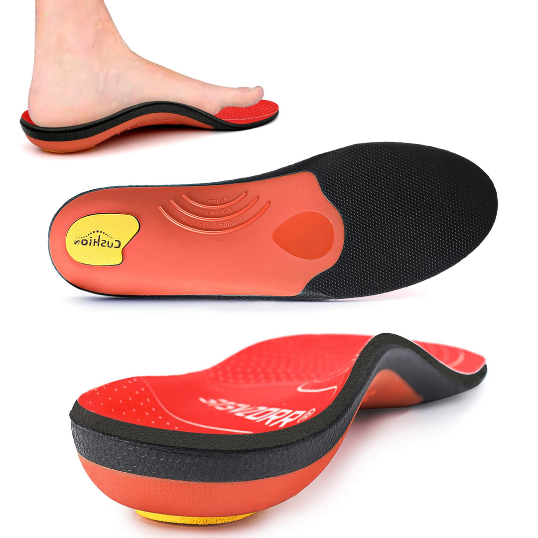 Premium Arch Support Insoles for Pain Relief - Heavy-Duty Orthotics for Flat Feet, Heel Pads, and Plantar Fasciitis in Work Boots for Men and Women - StrengthXPhysiotherapy
