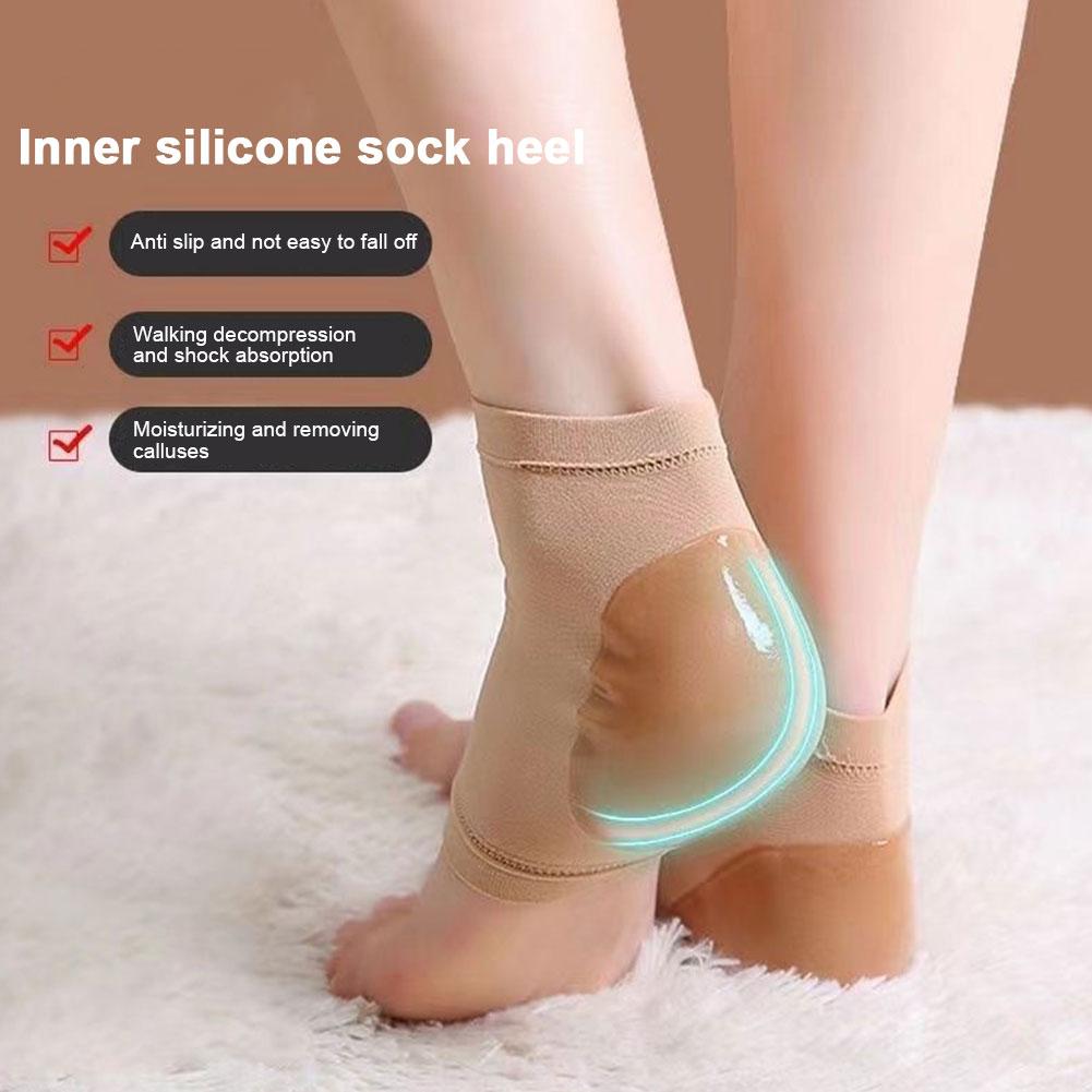 High-Quality Silicone Anti-Cracking Moisturizing Heel Socks - Relieve Heel Pain, Prevent Dry Skin Cracking, & Hydrating Spa 
