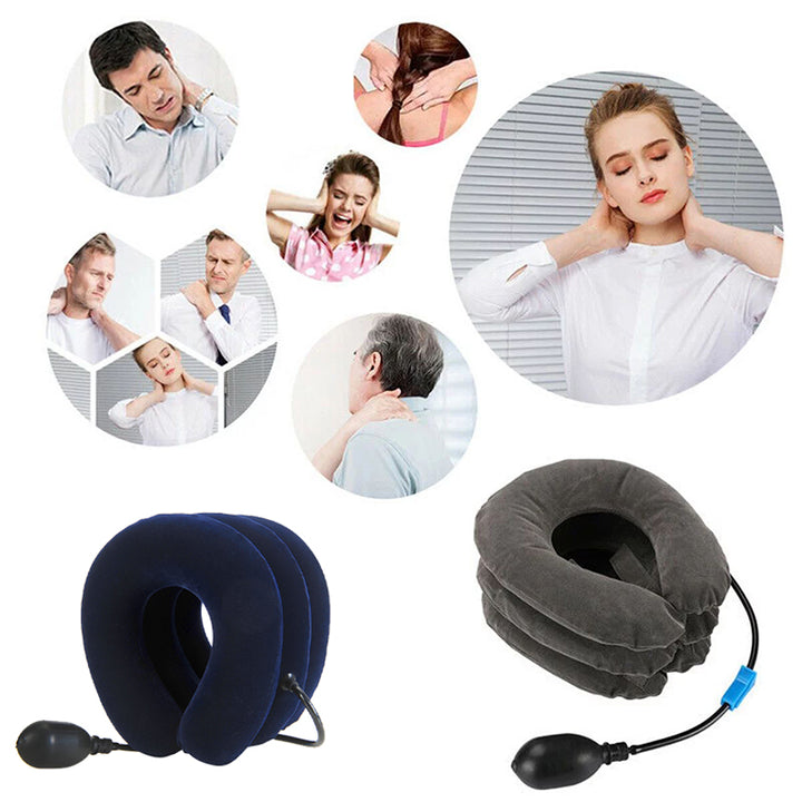High-Quality Inflatable Neck Collar Pillow for Cervical Traction & Posture Correction, Orthopedic Pain Relief for Neck,