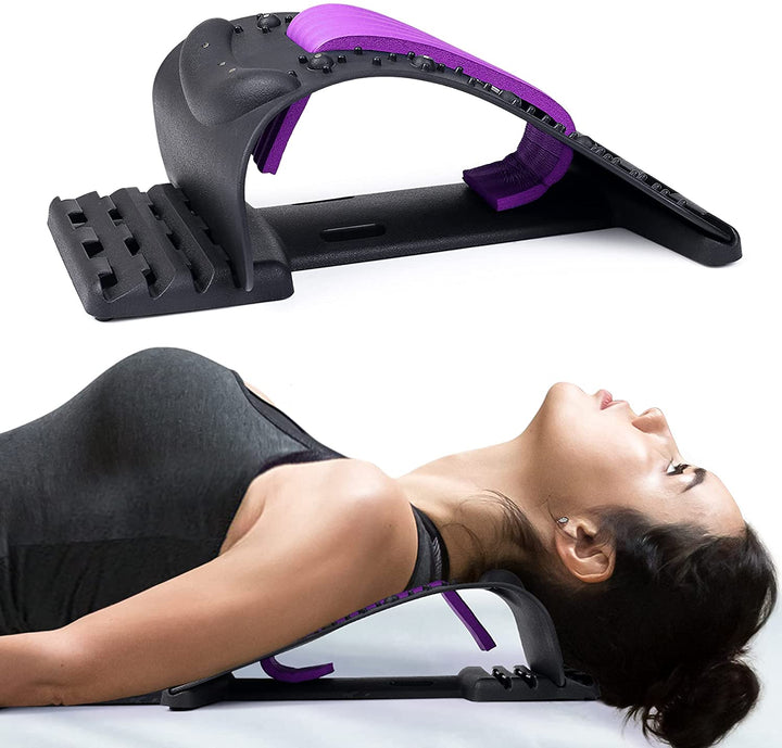 High-Quality 4-Level Neck & Back Stretcher with Magnetotherapy - Adjustable Cervical Spine Support for Pain Relief, Lumbar and Upper Back Massage Tool for Home & Office - StrengthXPhysiotherapy
