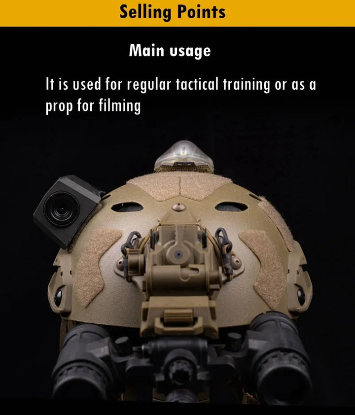 High-Quality Tactical Helmet Camera Model - Hook and Loop Fast Attachment, Prop for CS Game, Filming, Tactical Training, Durable Plastic, Black 8.9cm x 5.2cm x 4cm - StrengthXPhysiotherapy