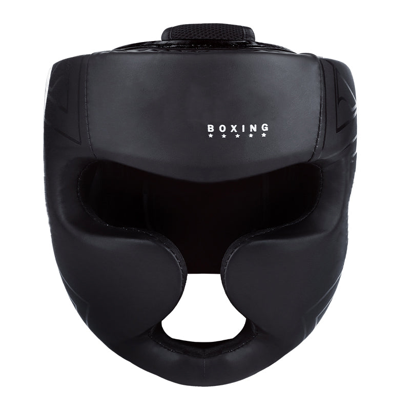 Premium Kickboxing Helmet – Full Face Muay Thai, MMA, Karate, Sanda Training Headgear, PU Leather, Protective Guard for Men & Women, Adjustable Sizes S/M/L