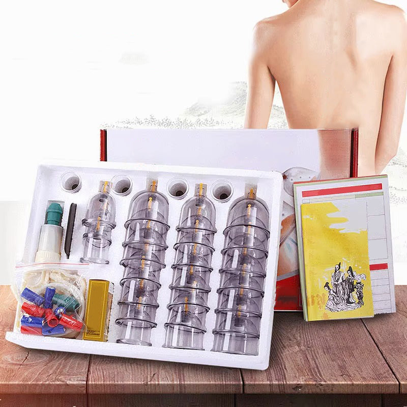 Premium Cupping Therapy Set – Professional Vacuum Suction Cups for Chinese Medicine Physiotherapy, Massage, and Muscle Relaxation, Durable Plastic Jars for Home and Professional Use