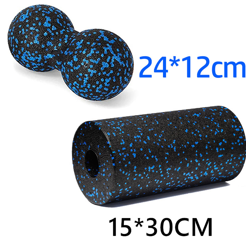 Premium EPP Fascia Massage Foam Rollers & Fitness Balls Set for Deep Tissue, Trigger Point Relief, Muscle Recovery, Yoga Column, and Core Strengthening, High-Density Lacrosse Balls for Back, Neck & Leg Soreness